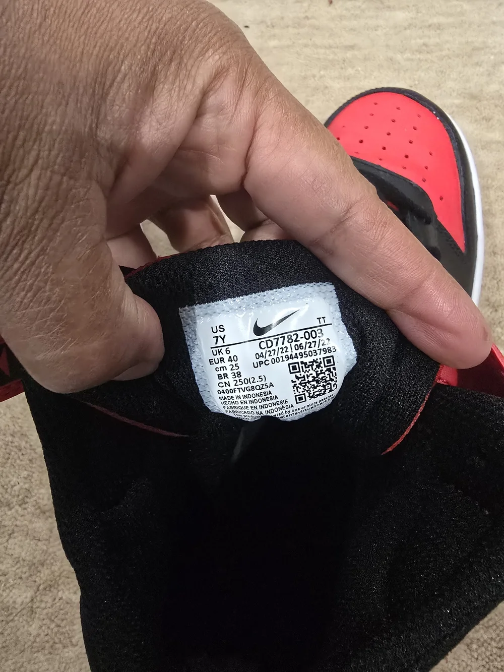 Nike High Top Sneakers in Black & Red